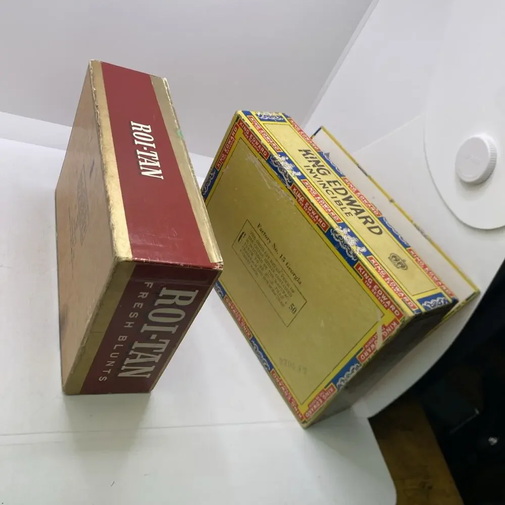 2 Vintage Roi Tan King Edward Cigar Boxes
